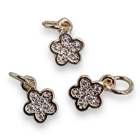 14K Gullforgylt blomster charm