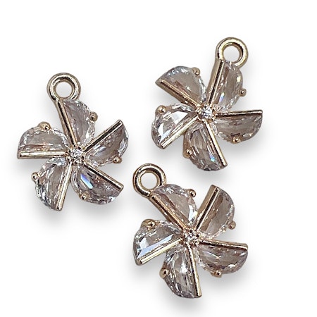 14K Gullforgylt blomster charm