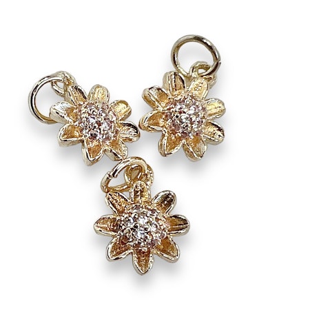 14K Gullforgylt blomster charm