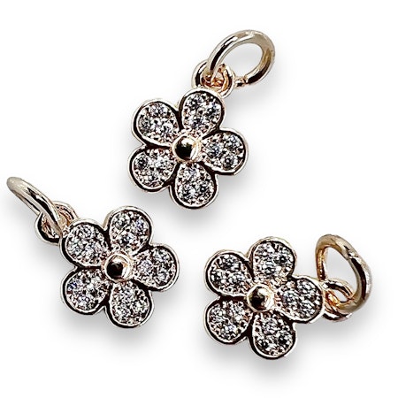 14K Gullforgylt blomster charm