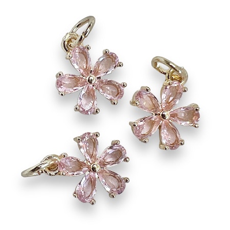 14K Gullforgylt blomster charm