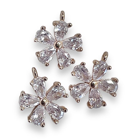14K Gullforgylt blomster charm