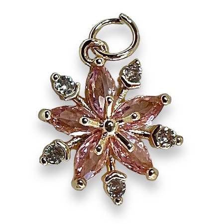 14K Gullforgylt blomster charm