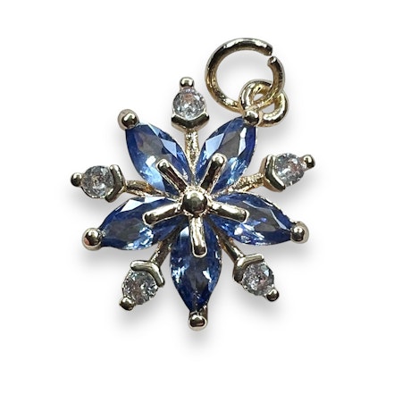 14K Gullforgylt blomster charm