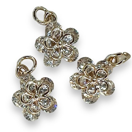 14K Gullforgylt blomster charm