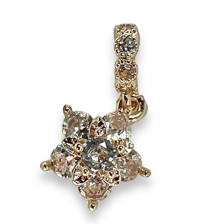 14K Gullforgylt blomster charm