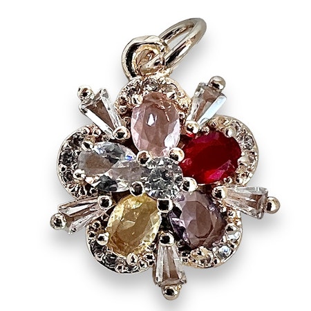 14K Gullforgylt blomster charm