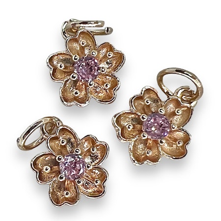 14K Gullforgylt blomster charm