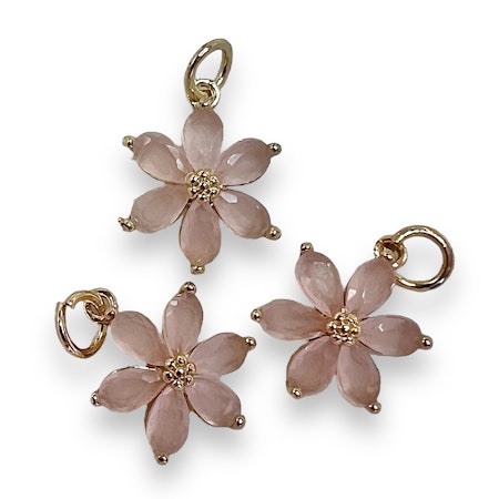 14K Gullforgylt blomster charm