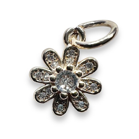 14K Gullforgylt blomster charm