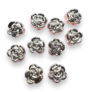 10stk Mellomperler Rose 6mm