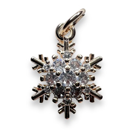 14K Gullforgylt snøkrystall charm