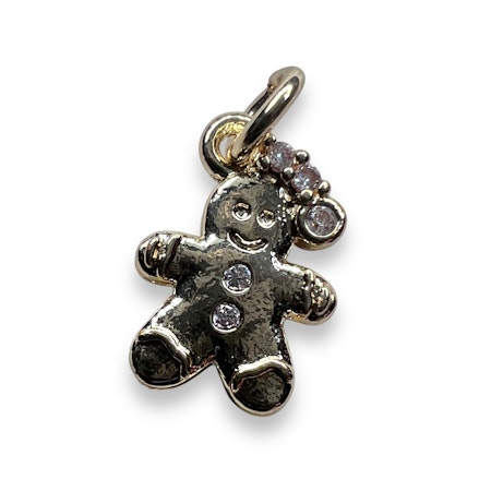 14K Gullforgylt pepperkakemann charm