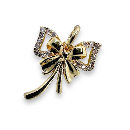 14K Gullforgylt sløyfe charm