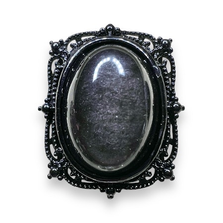 Mellomperle Sølv Obsidian