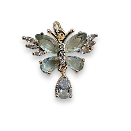 14K Gullforgylt sommerfugl charm