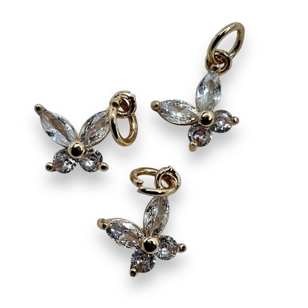 14K Gullforgylt sommerfugl charm