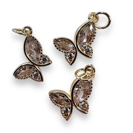 14K Gullforgylt sommerfugl charm