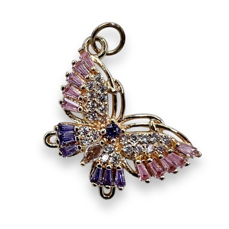 14K Gullforgylt sommerfugl charm