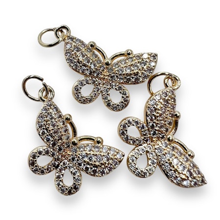 14K Gullforgylt sommerfugl charm