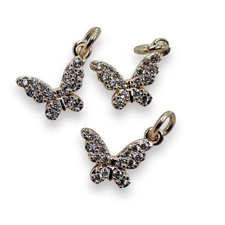 14K Gullforgylt sommerfugl charm