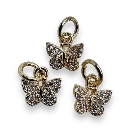 14K Gullforgylt sommerfugl charm