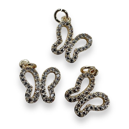 14K Gullforgylt sommerfugl charm