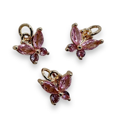 14K Gullforgylt sommerfugl charm