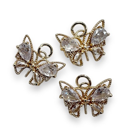 14K Gullforgylt sommerfugl charm