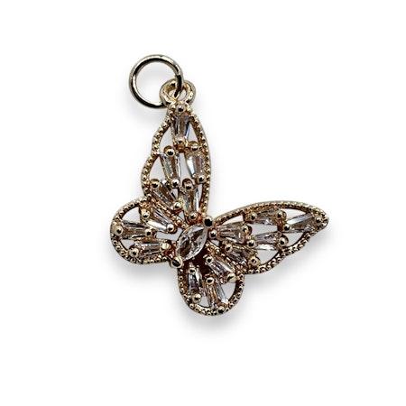 14K Gullforgylt sommerfugl charm
