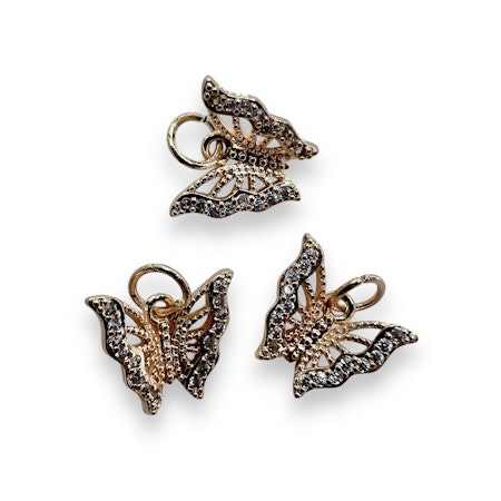 14K Gullforgylt sommerfugl charm