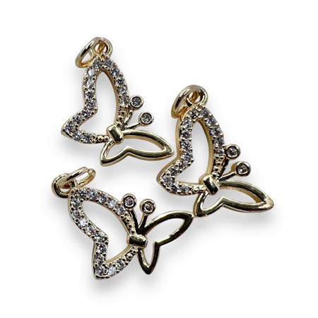 14K Gullforgylt sommerfugl charm