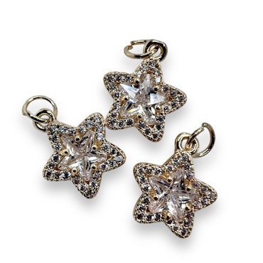 14K Gullforgylt stjerne charm