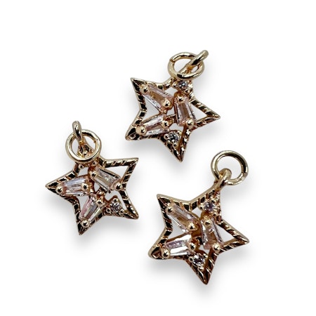 14K Gullforgylt stjerne charm