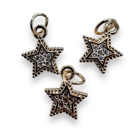 14K Gullforgylt stjerne charm