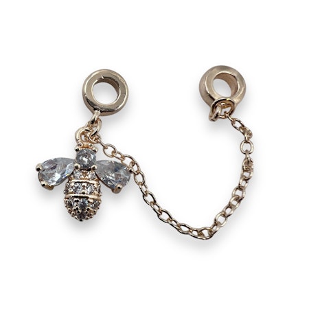 14K Gullforgylt bie charm med kjede