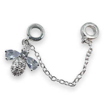 14K Gullforgylt bie charm med kjede