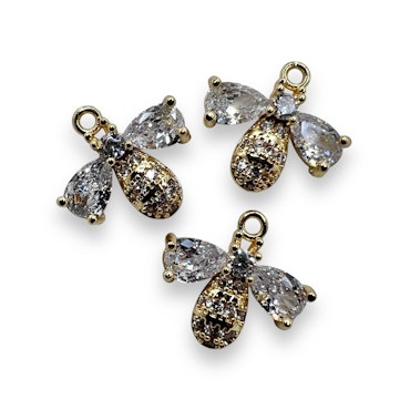 14K Gullforgylt bie charm