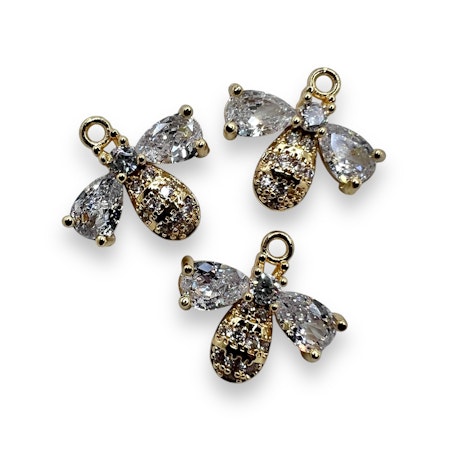 14K Gullforgylt bie charm