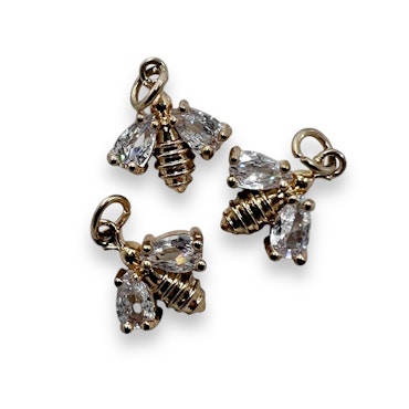 14K Gullforgylt bie charm