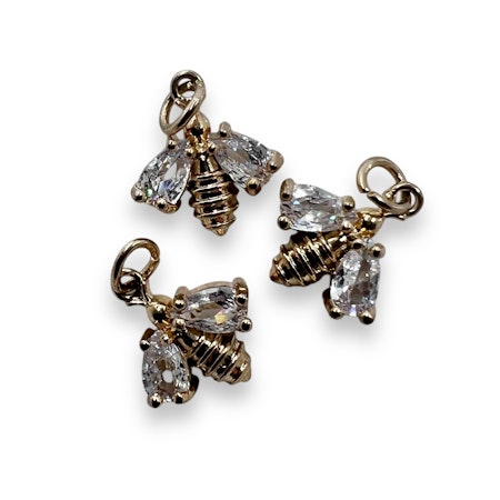 14K Gullforgylt bie charm