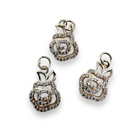 14K Gullforgylt blomster charm