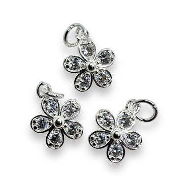 14K Gullforgylt blomster charm