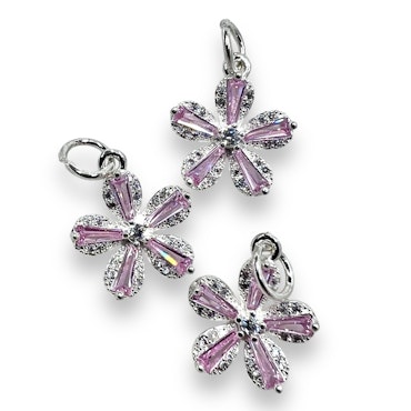 14K Gullforgylt blomster charm