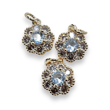 14K Gullforgylt blomster charm