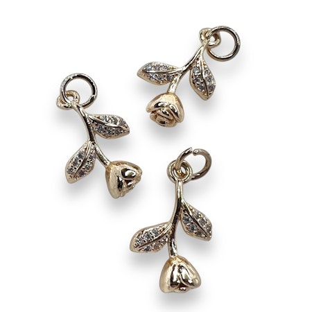 14K Gullforgylt rose charm