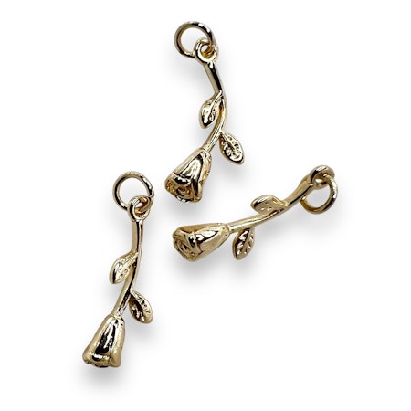 14K Gullforgylt rose charm