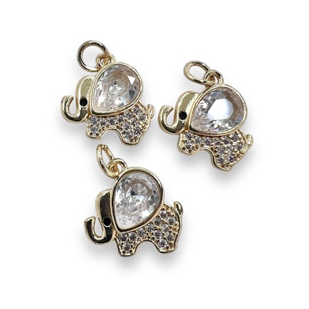 14K Gullforgylt elefant charm