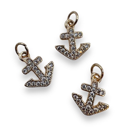 14K Gullforgylt Anker charm