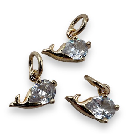 14K Gullforgylt Hval charm